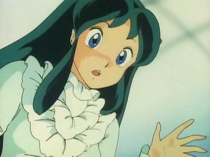 Anime Girl with Green Hair — Surprised, White Blouse