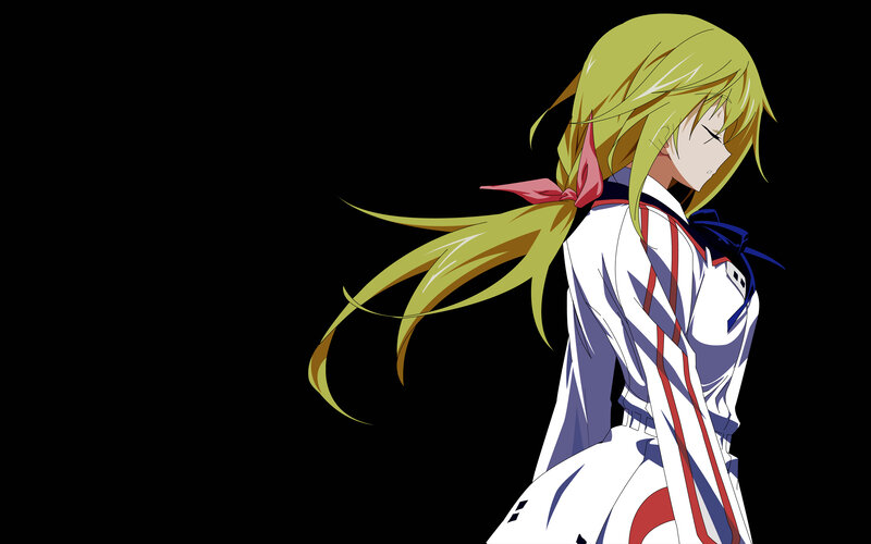 Anime Girl with Green Hair — White, Dramatic, School Uniform, Ponytail