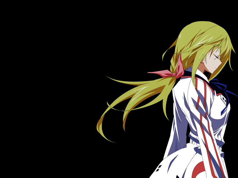 Anime Girl with Green Hair — White, Dramatic, School Uniform