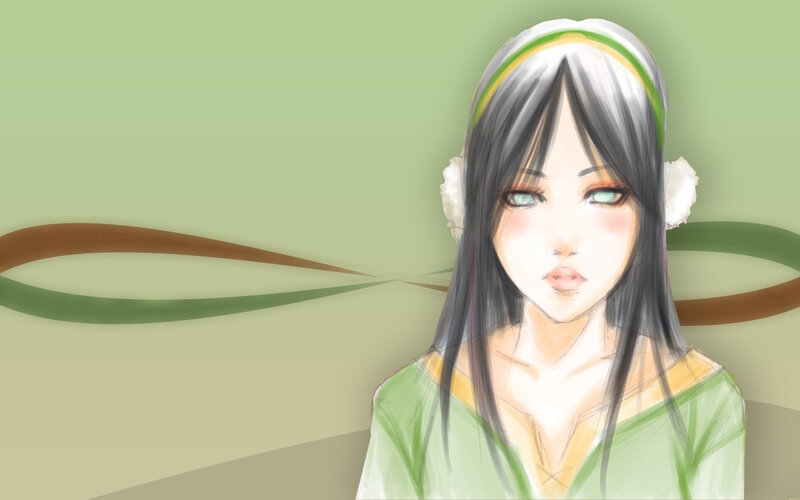 anime girl with green headband