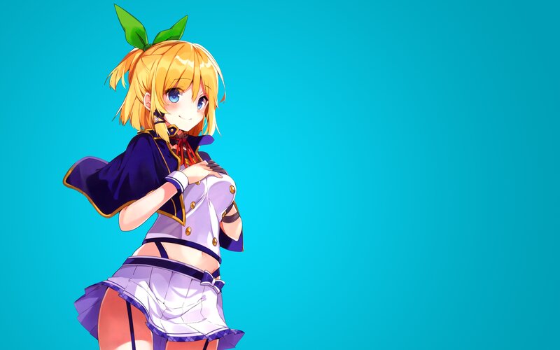 Anime Girl with Green Leaves