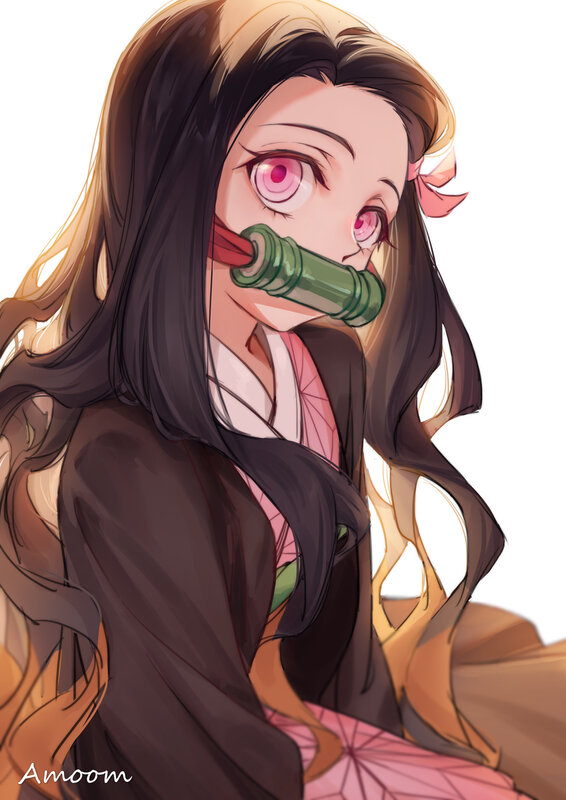 Anime Girl with Green Mouthguard