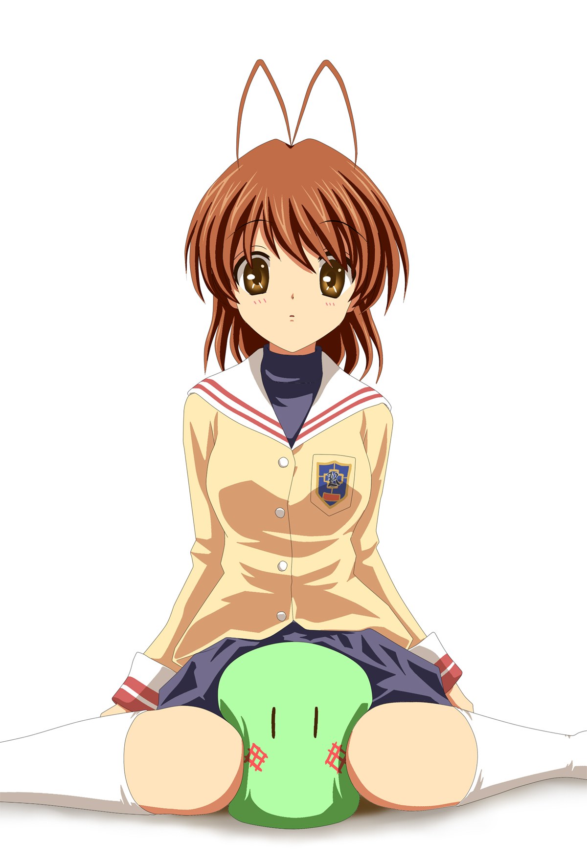 anime girl with green object