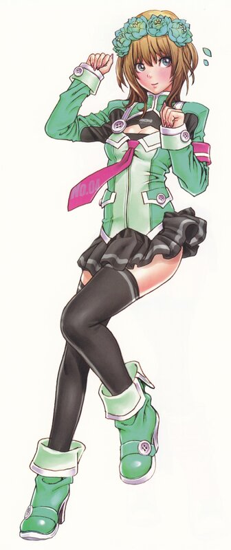 anime girl with green outfit