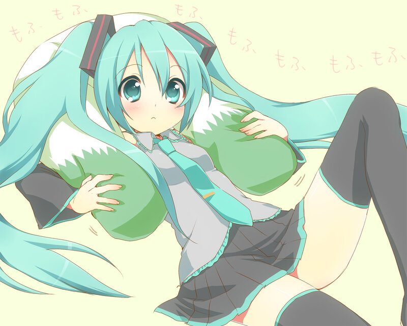 Anime Girl with Green Pillows
