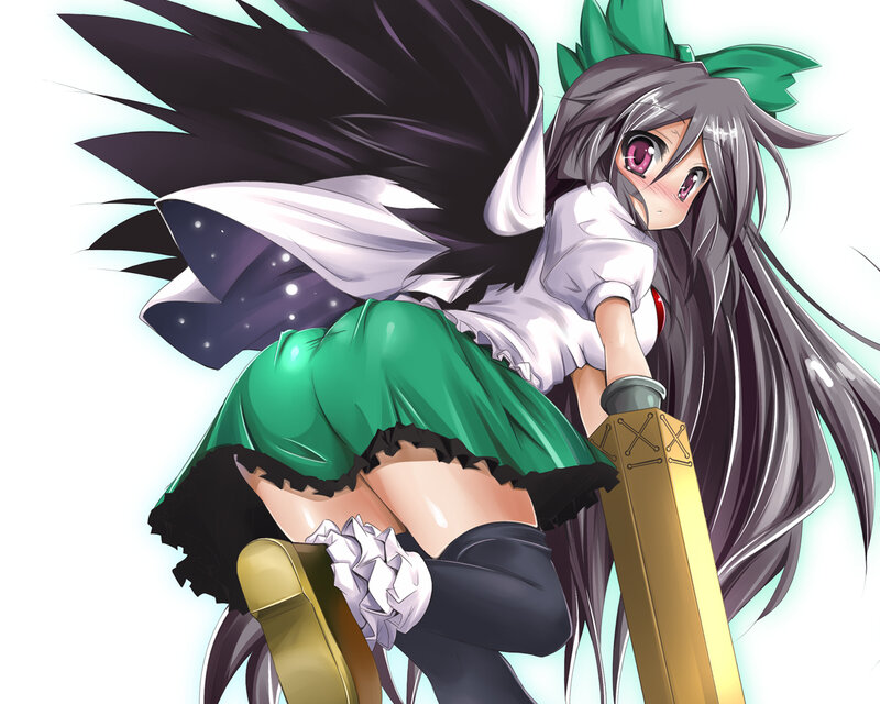 anime girl with green skirt