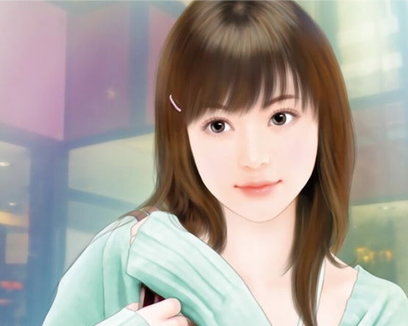 anime girl with green sweater
