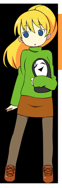 anime girl with green sweater