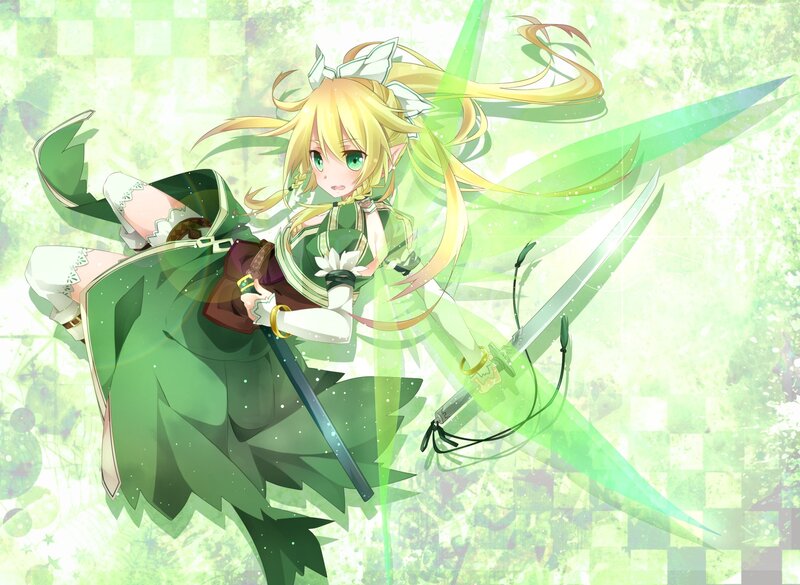 anime girl with green sword