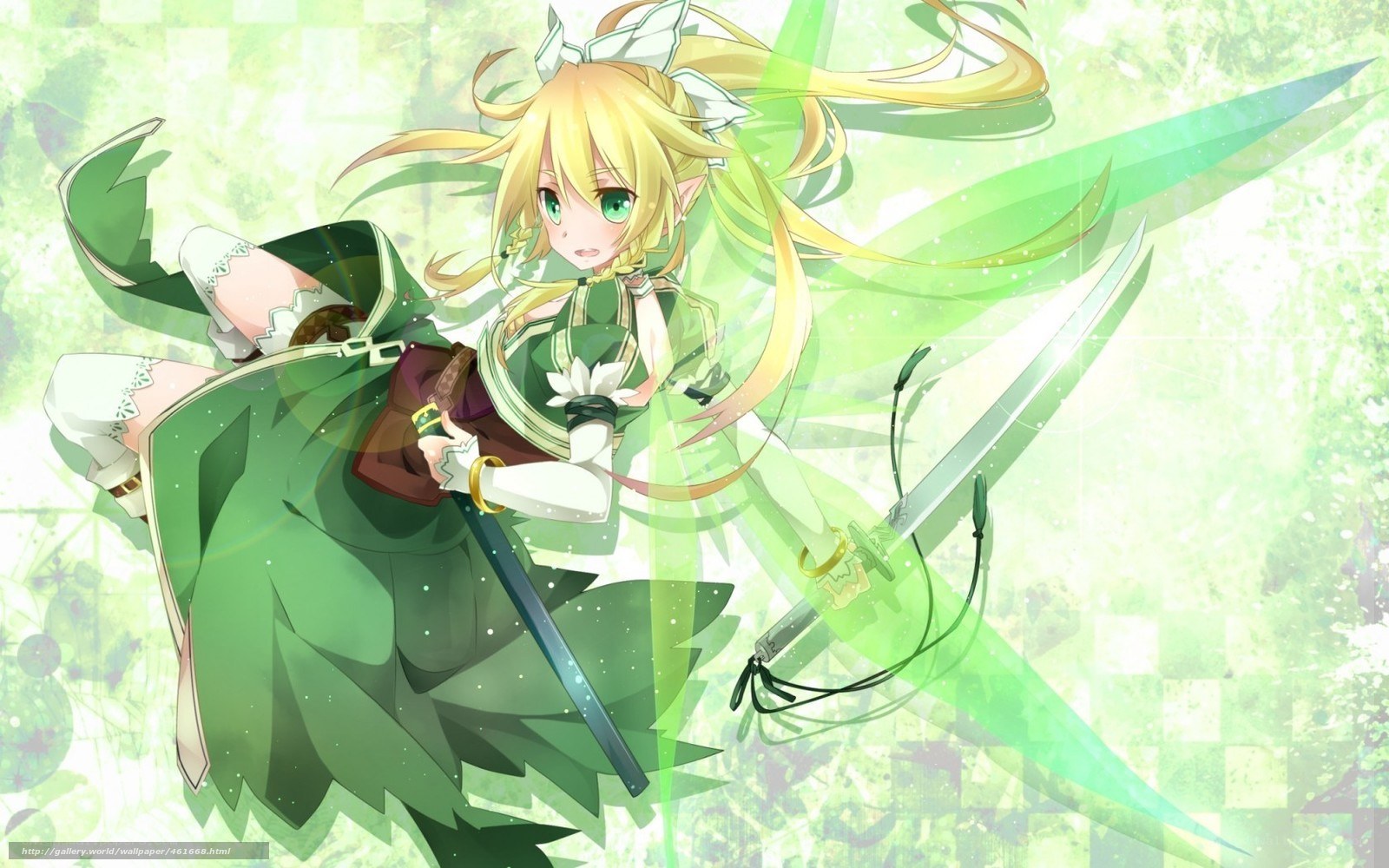 anime girl with green sword