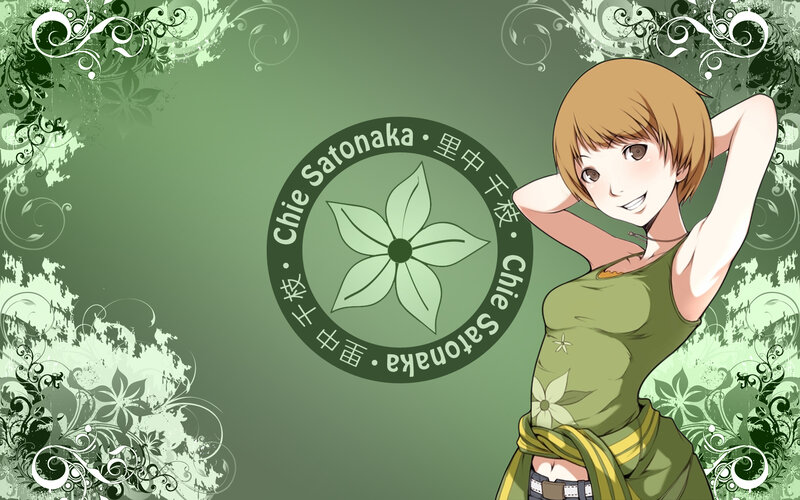 Anime Girl with Green Top — Playful, Flower Logo