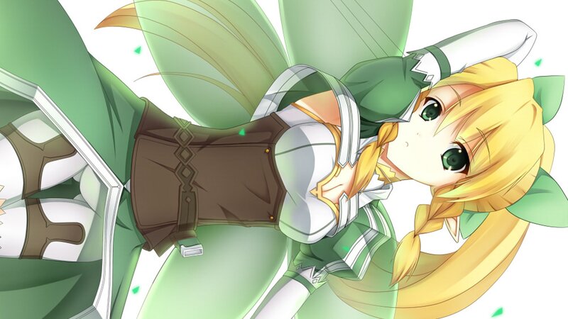 anime girl with green wings