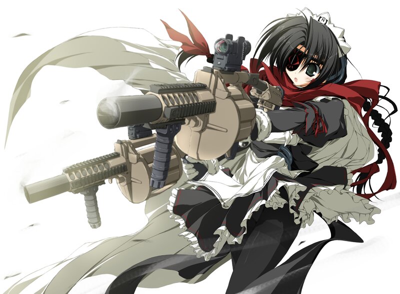 anime girl with grenade launcher