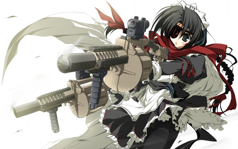 anime girl with grenade launcher
