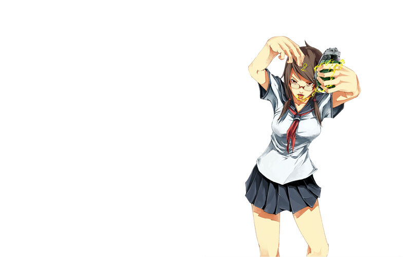 anime girl with grenade