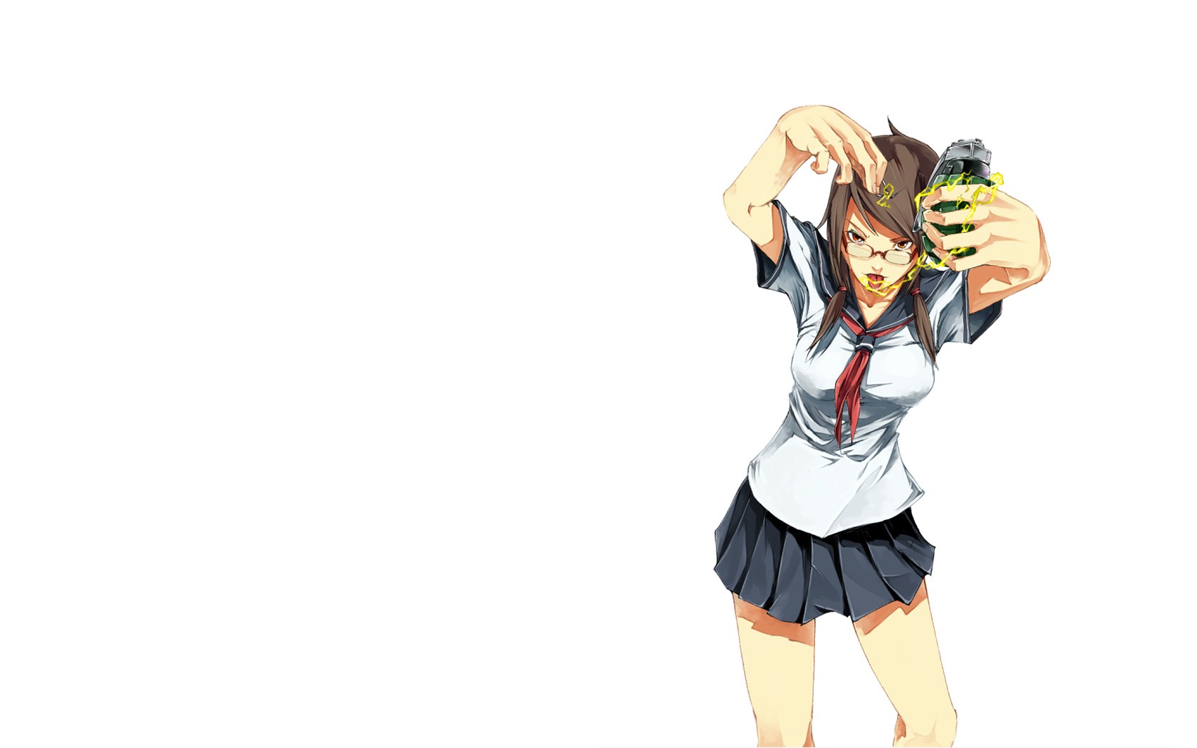 anime girl with grenade