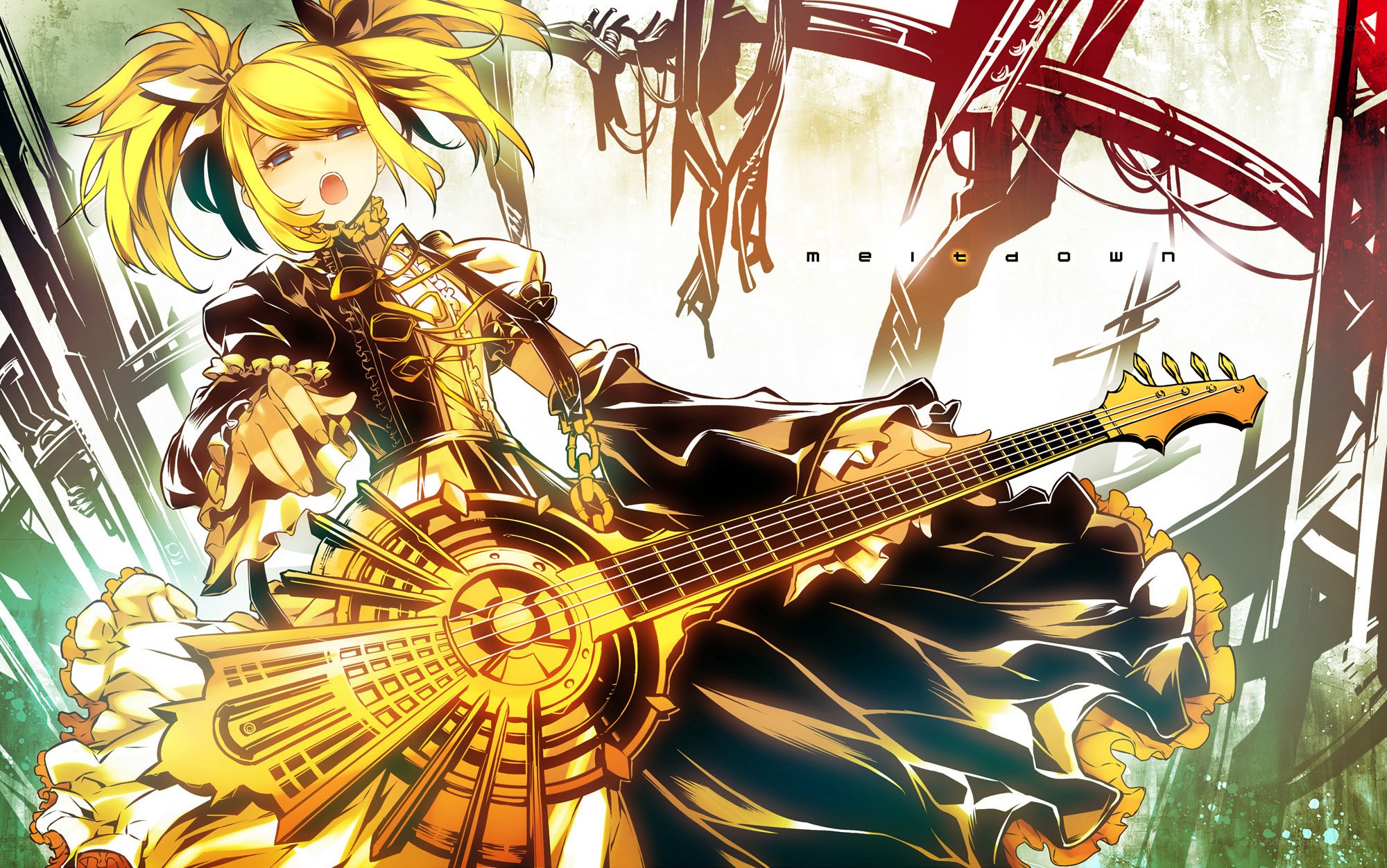 Anime girl with guitar