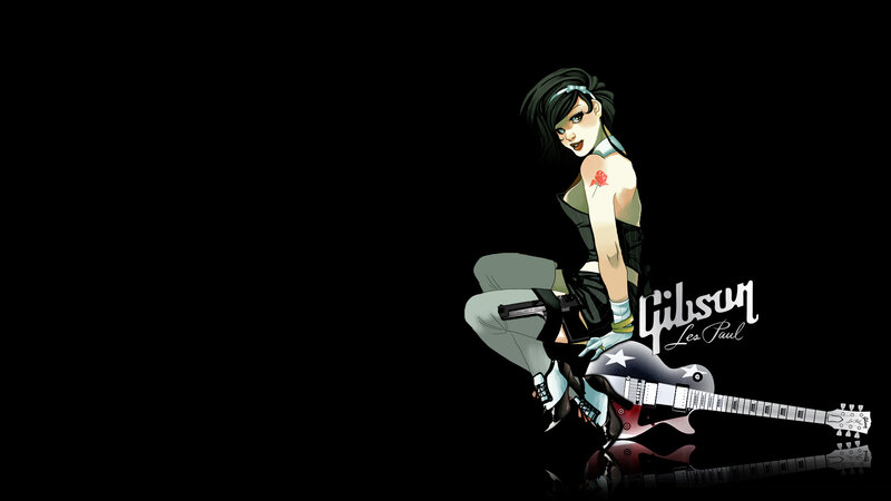 anime girl with guitar