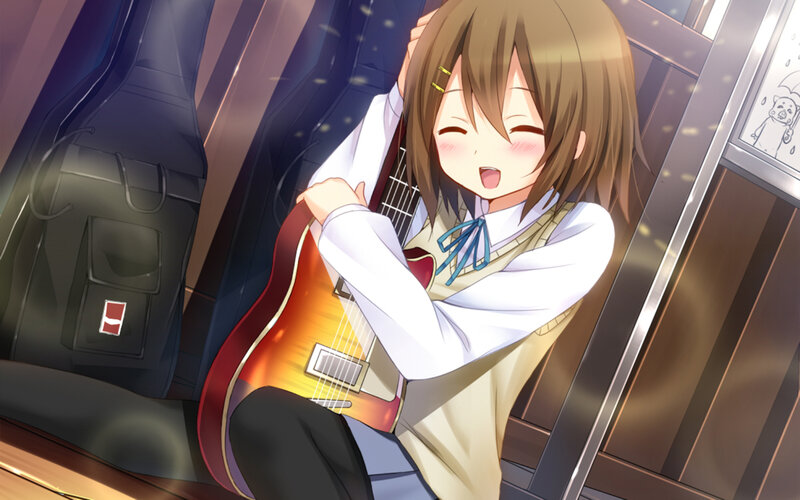Anime girl with guitar