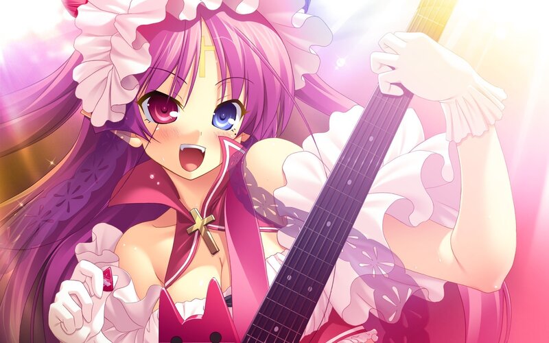 anime girl with guitar