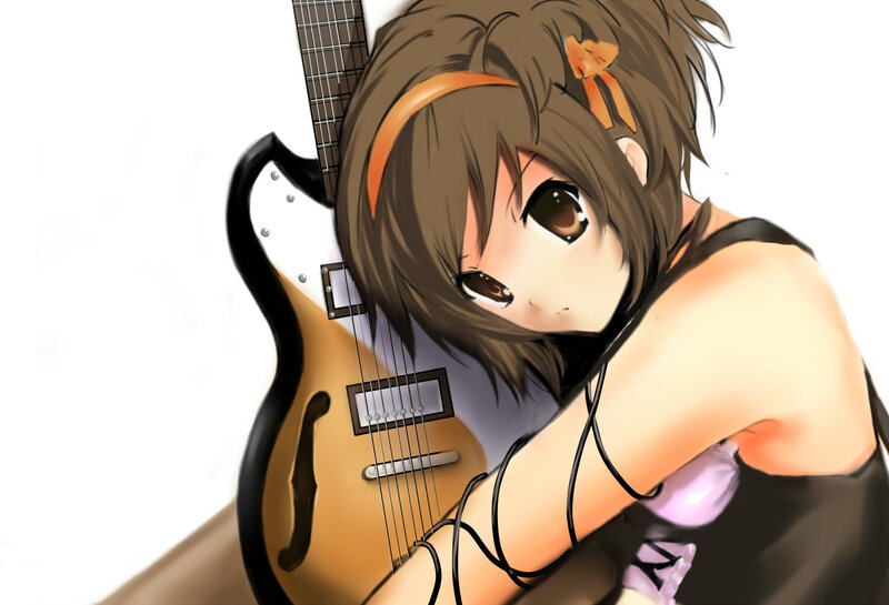 anime girl with guitar