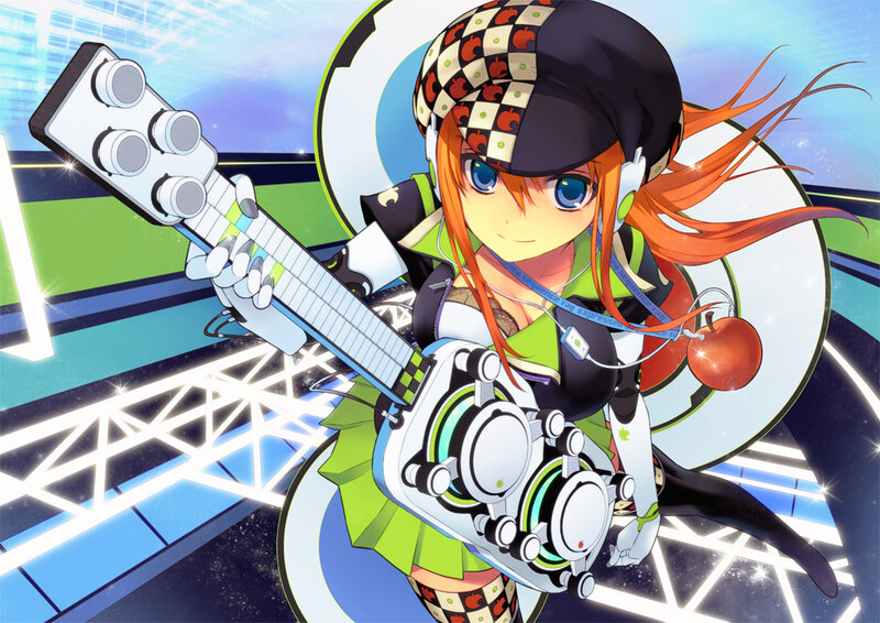 anime girl with guitar