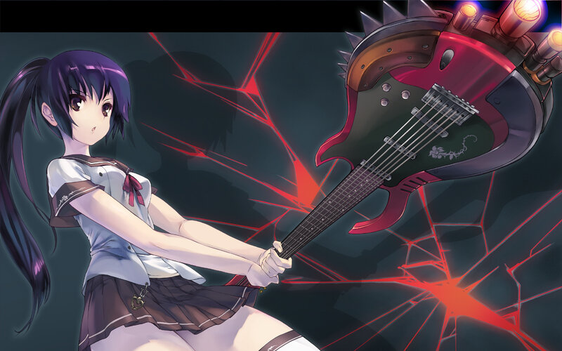 anime girl with guitar