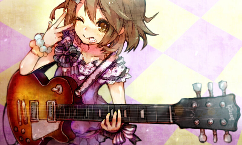 Anime girl with guitar