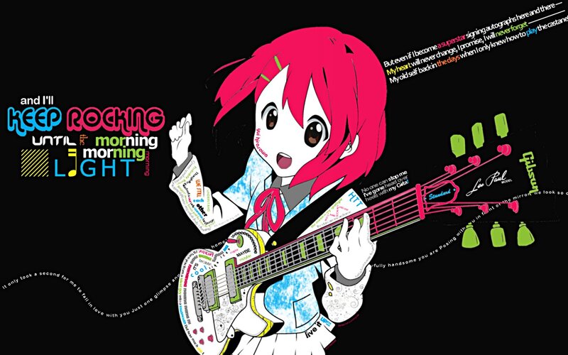 anime girl with guitar