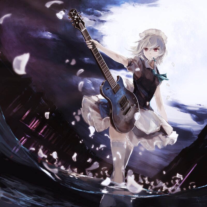 anime girl with guitar