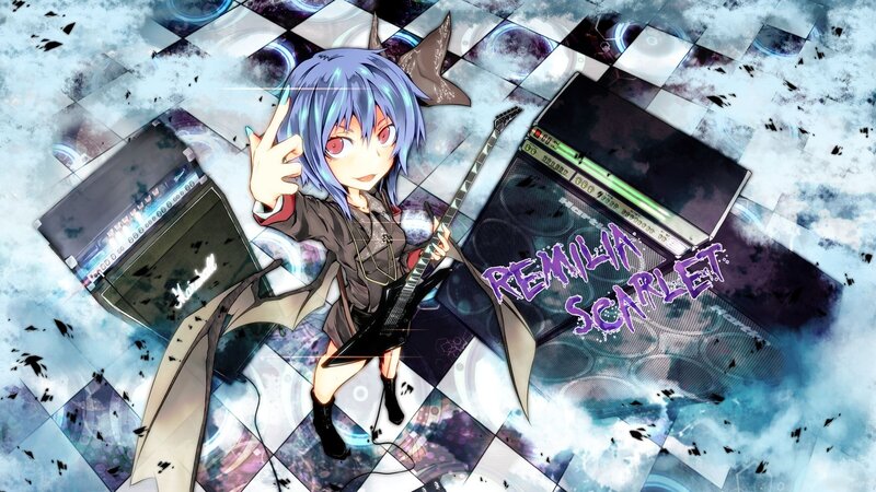 anime girl with guitar