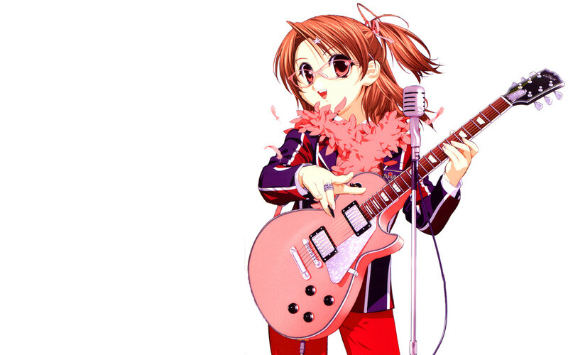 anime girl with guitar