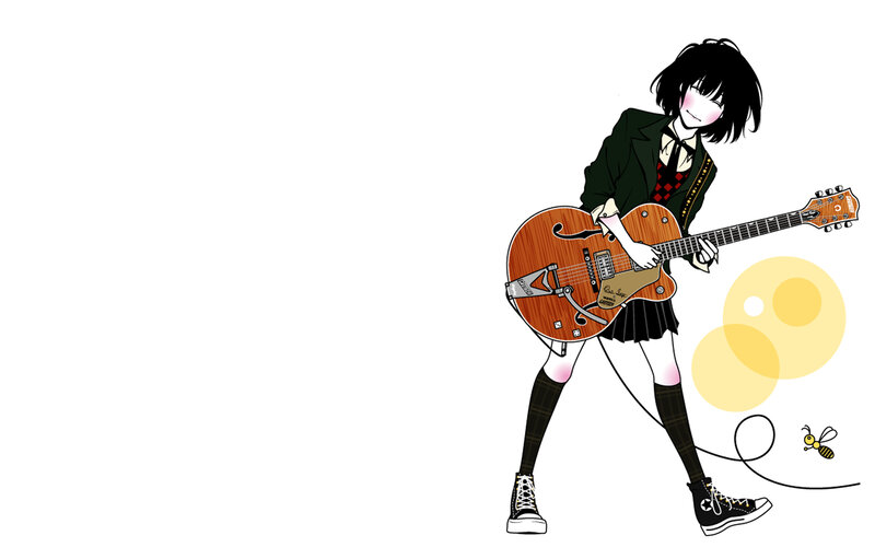 anime girl with guitar