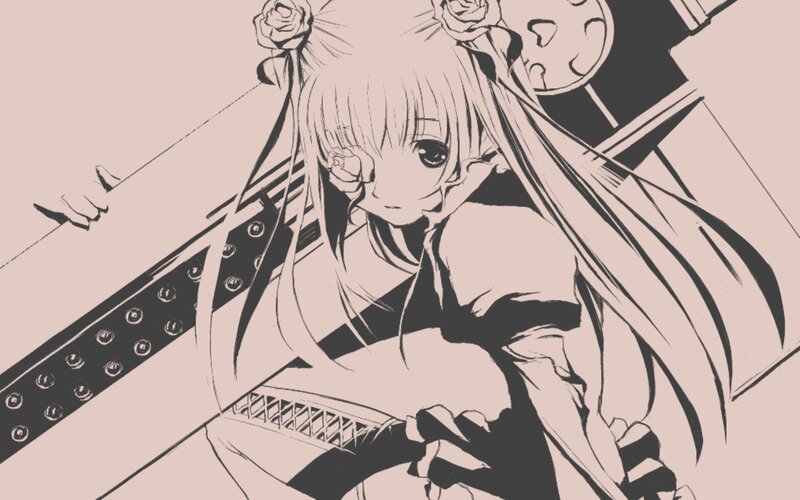 anime girl with guitar