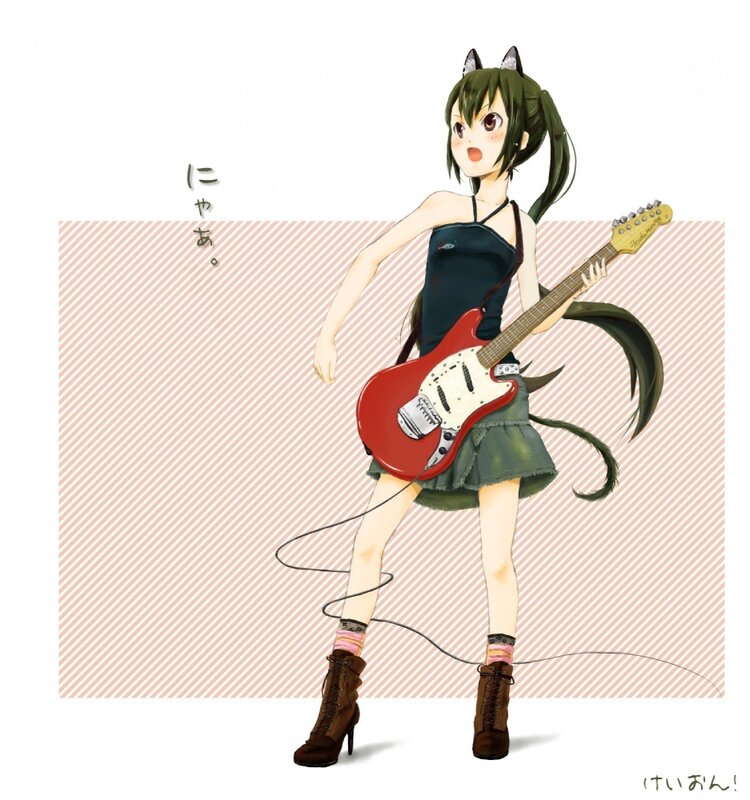 anime girl with guitar