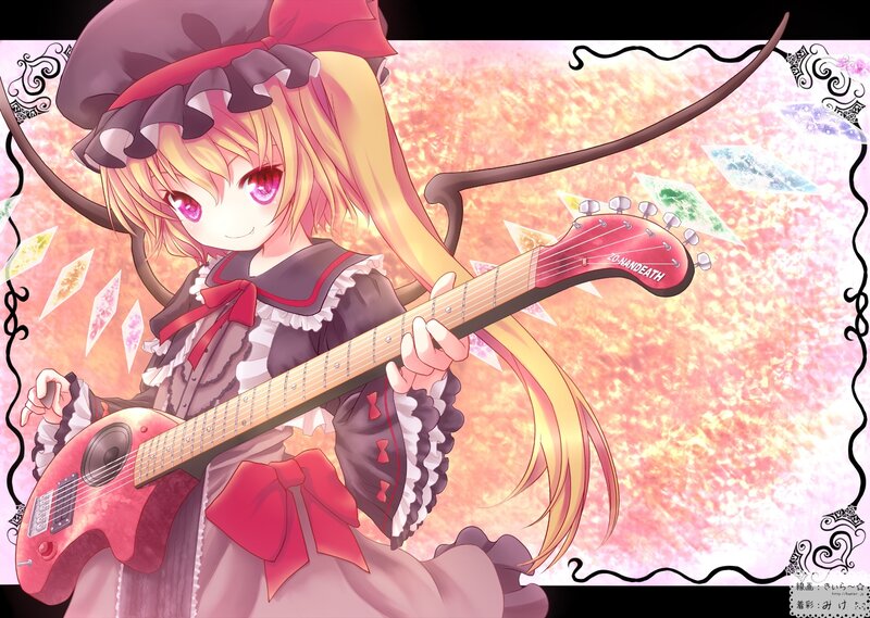 Anime girl with guitar