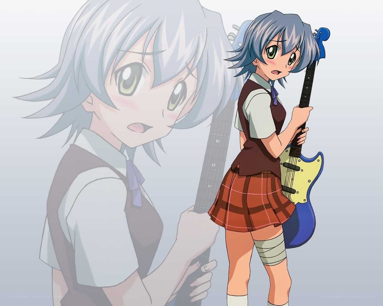 anime girl with guitar