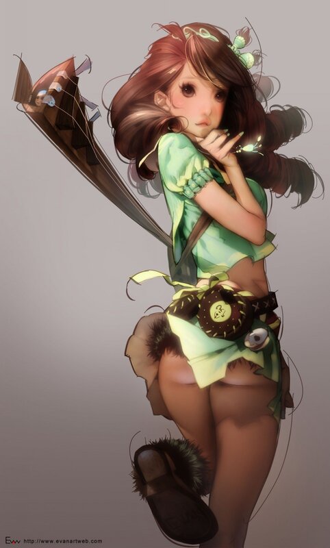 anime girl with guitar