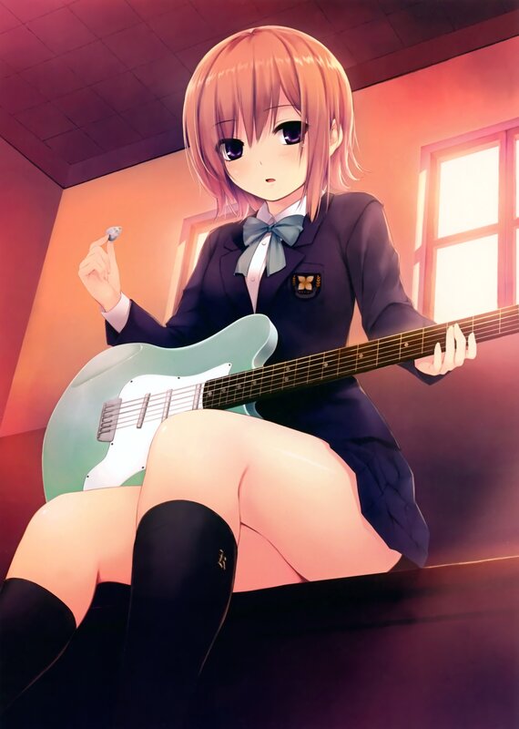 Anime girl with guitar