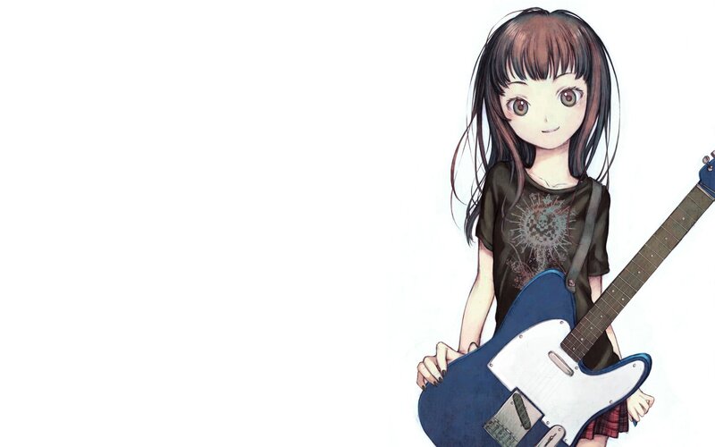 anime girl with guitar