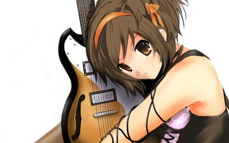 anime girl with guitar