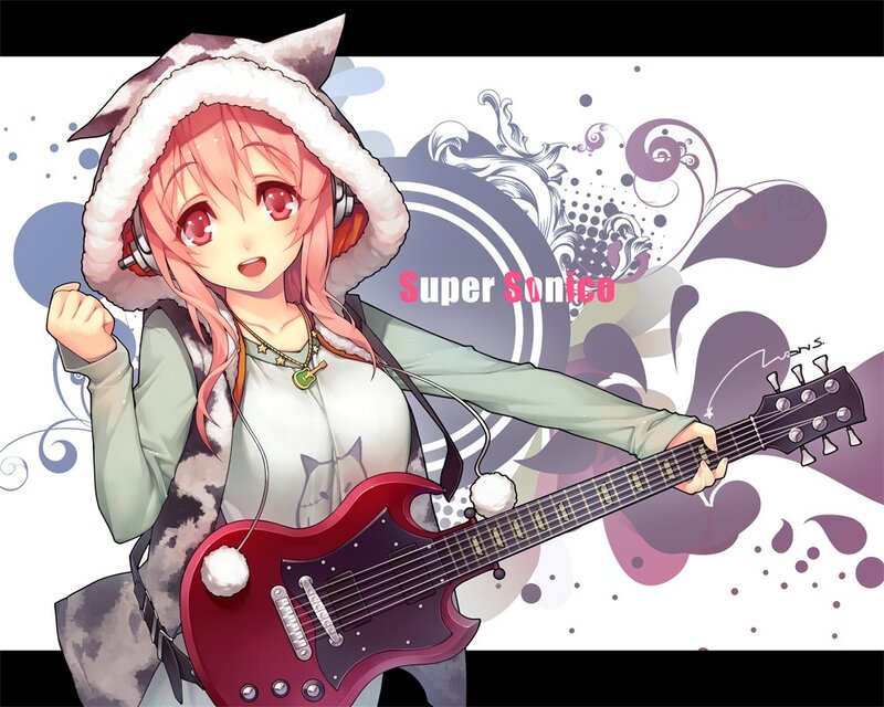 Anime girl with guitar