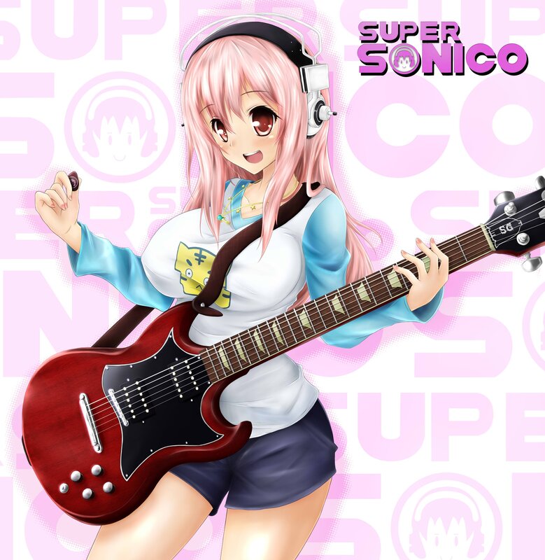 Anime girl with guitar