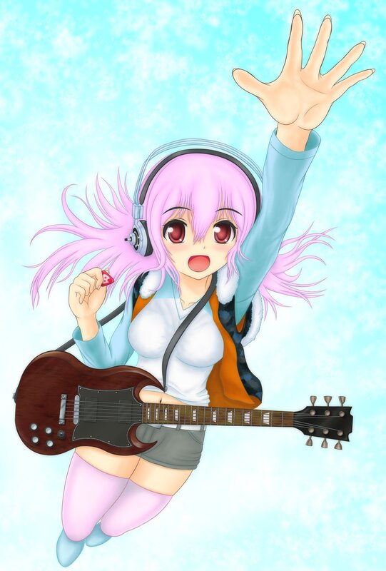 anime girl with guitar