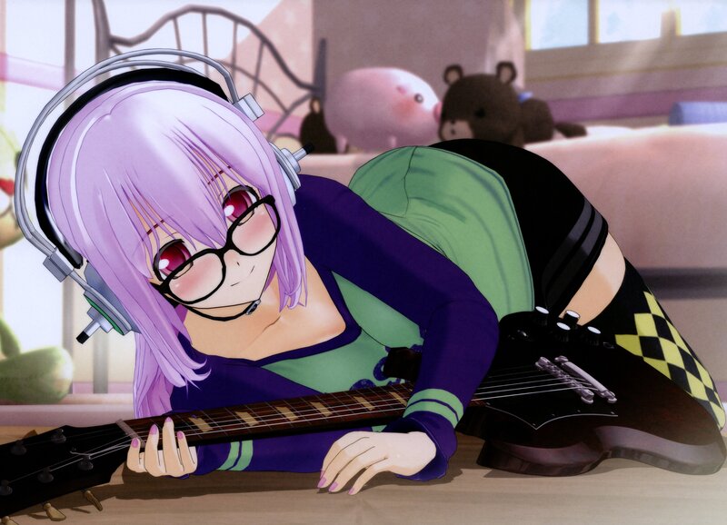 Anime girl with guitar