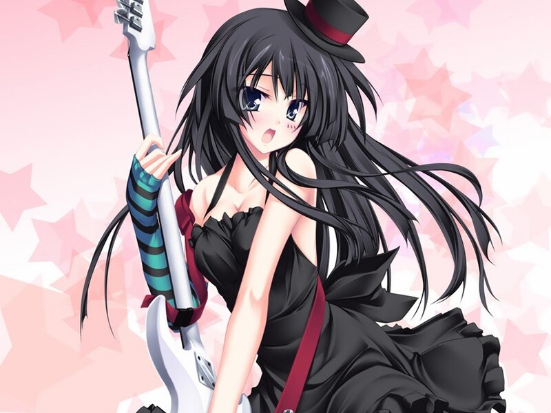 Anime girl with guitar