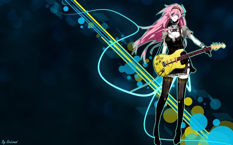 anime girl with guitar