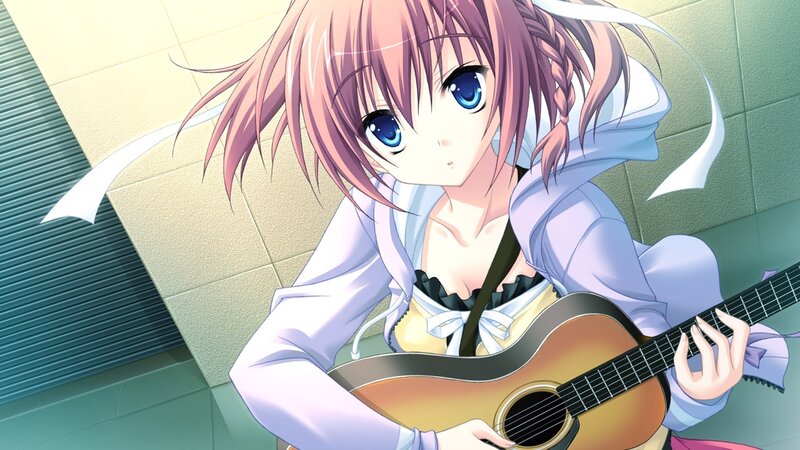 Anime girl with guitar