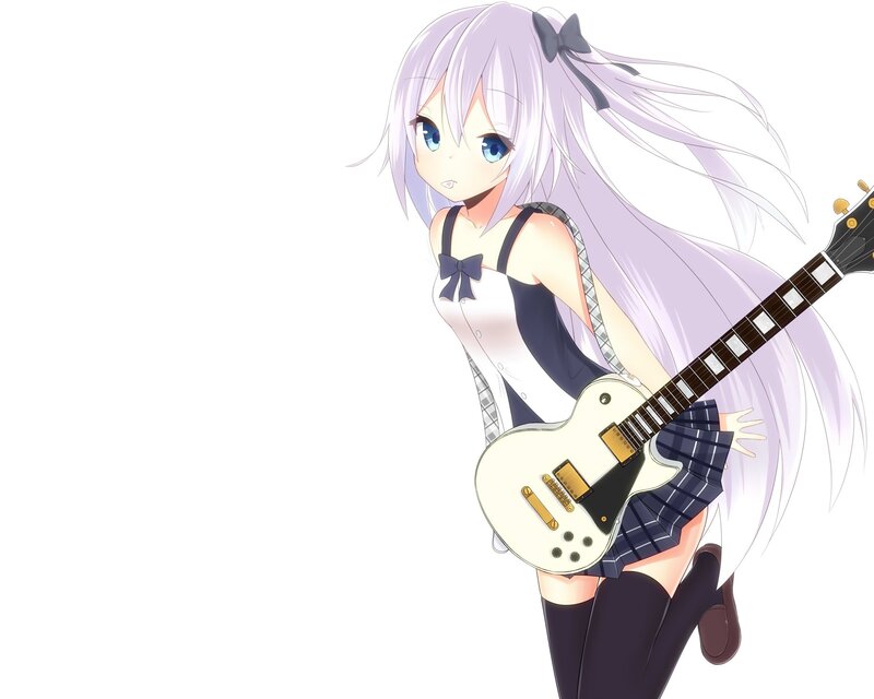 anime girl with guitar