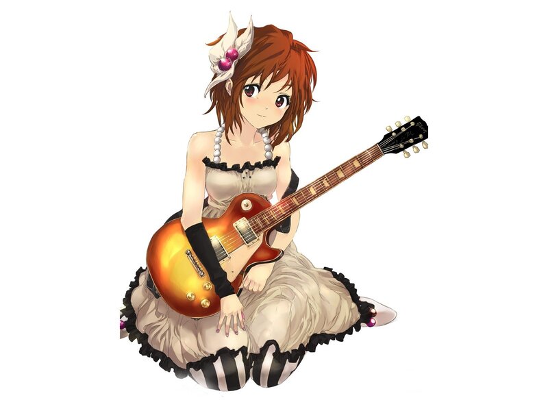 anime girl with guitar
